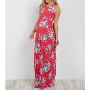 Pink Blush Floral sleeveless maxi dress